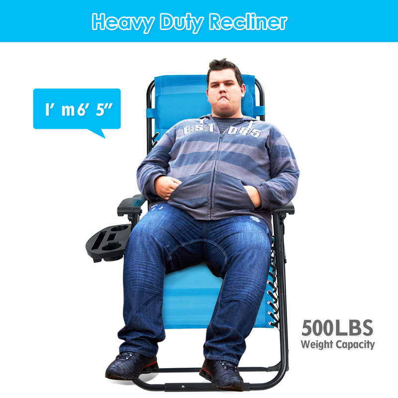 Fauteuil inclinable / pliable à gravité zéro Jaquinton, Noir / bleu