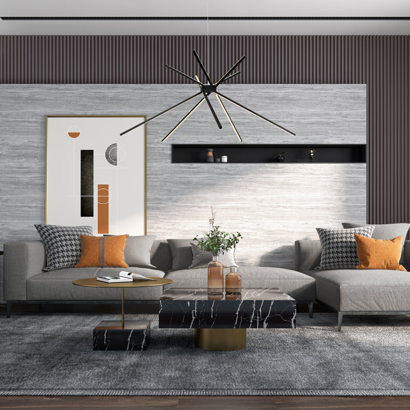 Pilton 5-Light LED Sputnik Modern Chandelier, Matte Black
