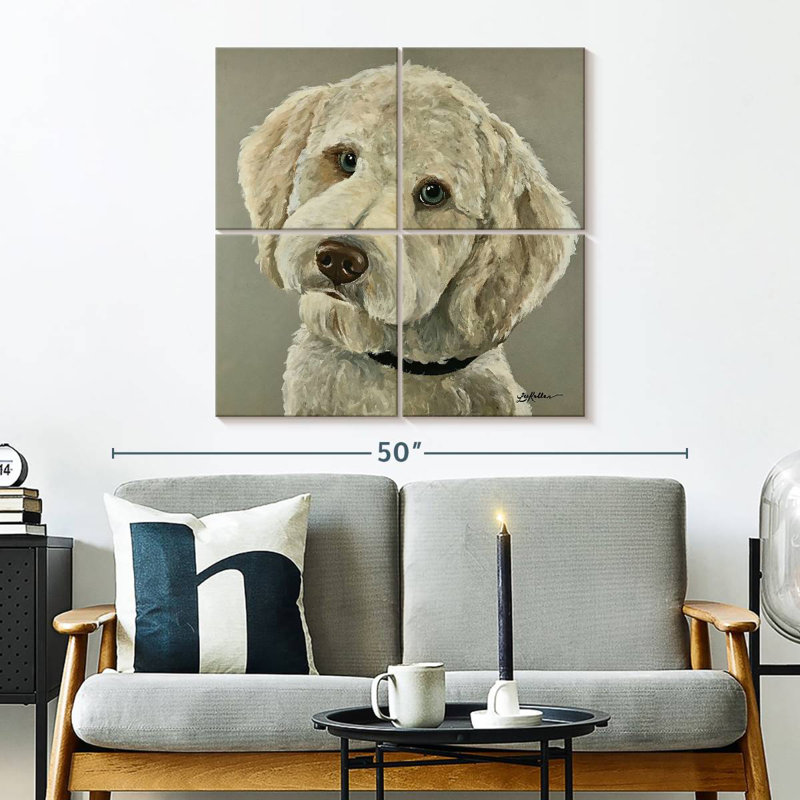 Brampt Goldendoodle On Gray, 32" H x 32" W