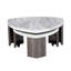 Table gigogne de style contemporain avec roulettes cachées pour un pivot facile
