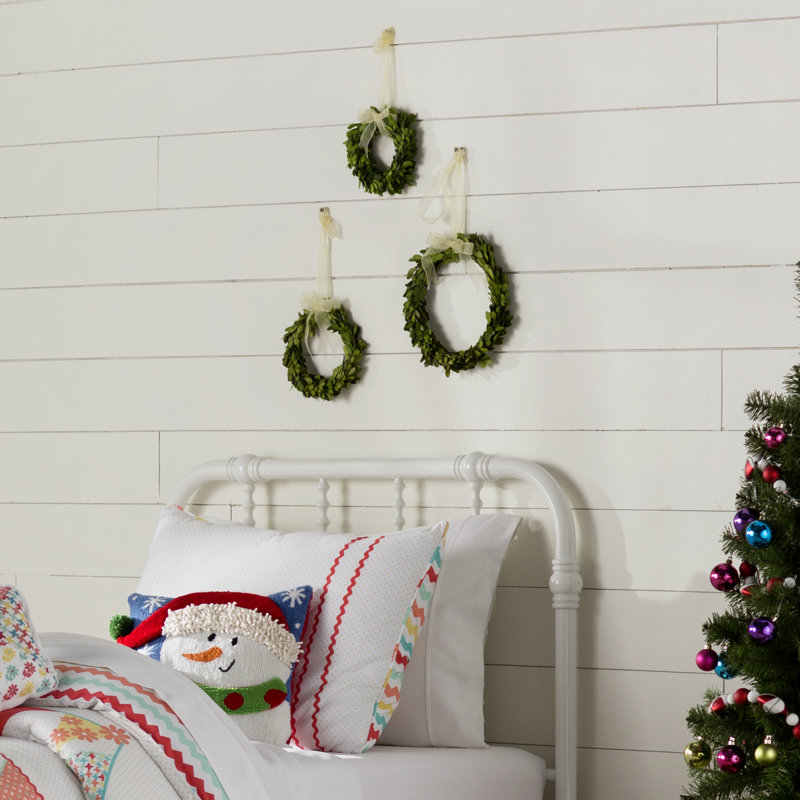 Perserved Greens 3 Piece Wreath Set, White