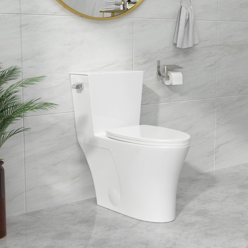Toilette une pièce moderne en céramique blanche 1,28 GPF avec cuvette allongée Siphonic