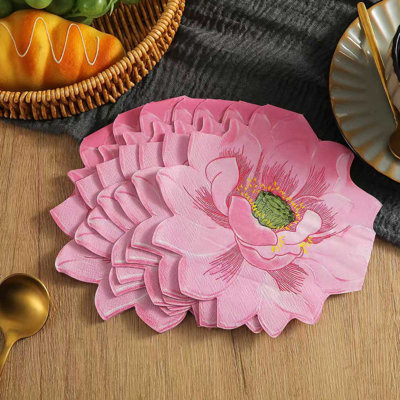 Serviettes en papier découpées et découpées L-otus avec serviettes et serviettes non parfumées pour la maison et les fêtes