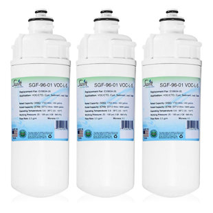 Filtre à eau commercial compatible avec les filtres Swift Green SGF-96-01 VOC-L-S pour les modèles Ev9634-26, Ev9730-6, Ev9252-68, paquet de 3 (Ensemble de 3)