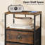 Side Table End Table with Built-In Outlets