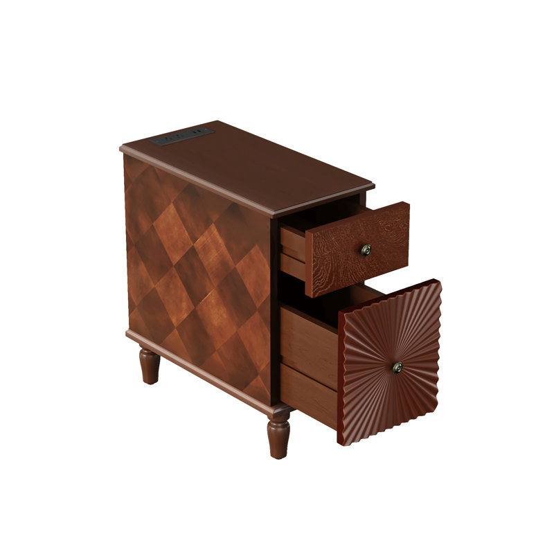 2 Drawer Modern Sofa Side Table