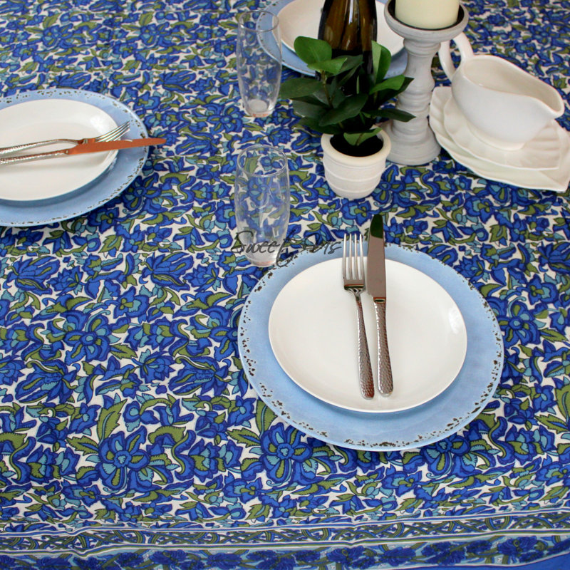 Digeni Rectangle Floral Cotton Tablecloth