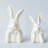 White Rabbit Leaning On Its Paws Figurine