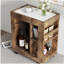 Armoire latérale de canapé de style médiéval et mobile, armoire de rangement pour chariot à main brune et tablette, idéale pour les salons.