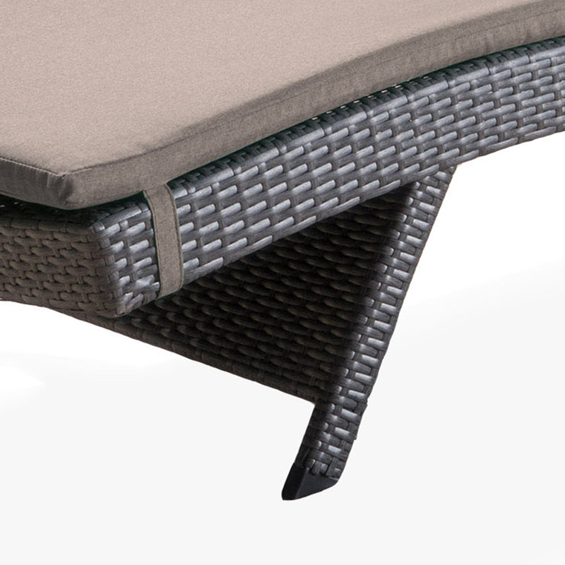 Outdoor Chaise Lounge Set , Cushion Included, Gray, Textured Beige, 1