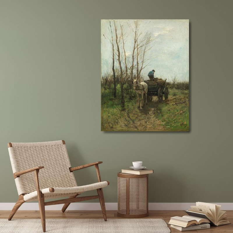 «Gathering Wood» par Anton Mauve - Art mural sur toile tendue avec châssis, H 40 po x l 28 po