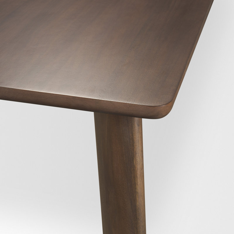 Jonan Brown Solid Mango Wood Rectangular Dining Table, Dark Brown
