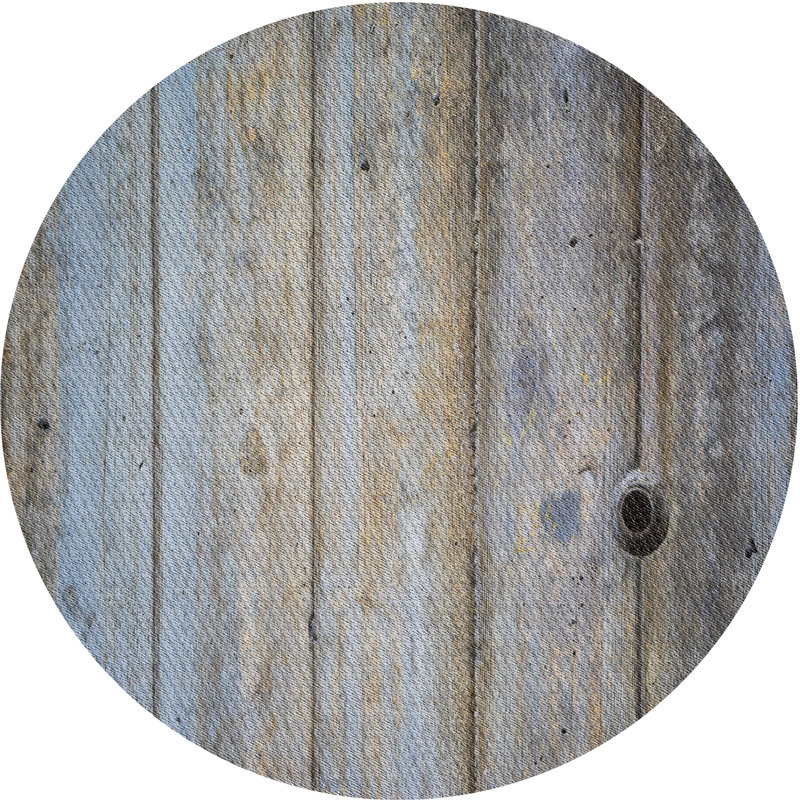 Tapis gris/brun tissé à la machine, Rond 4 pi