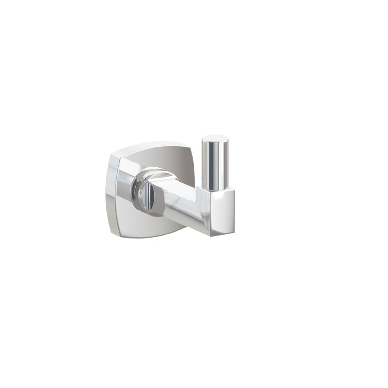 Emtek Select Single Hook w/ Soft Square Rosette, Square Stem & Smooth Tip, Polished Chrome