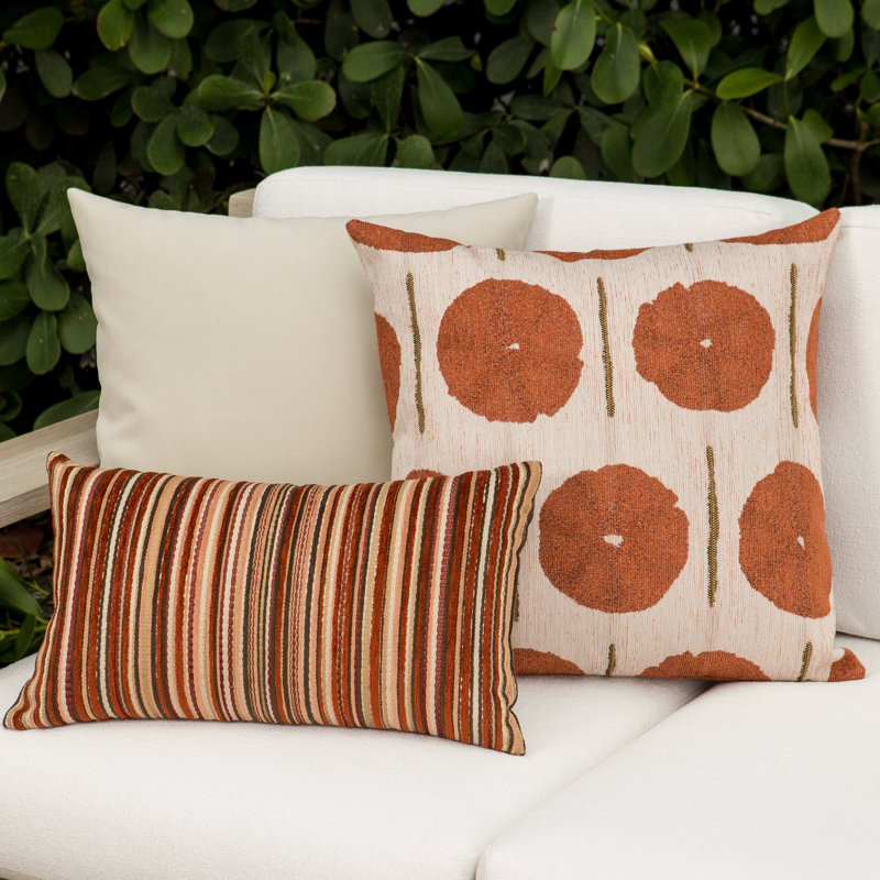 Solstice Performance Pillow Cover & Insert, Square 20", Papaya, Square