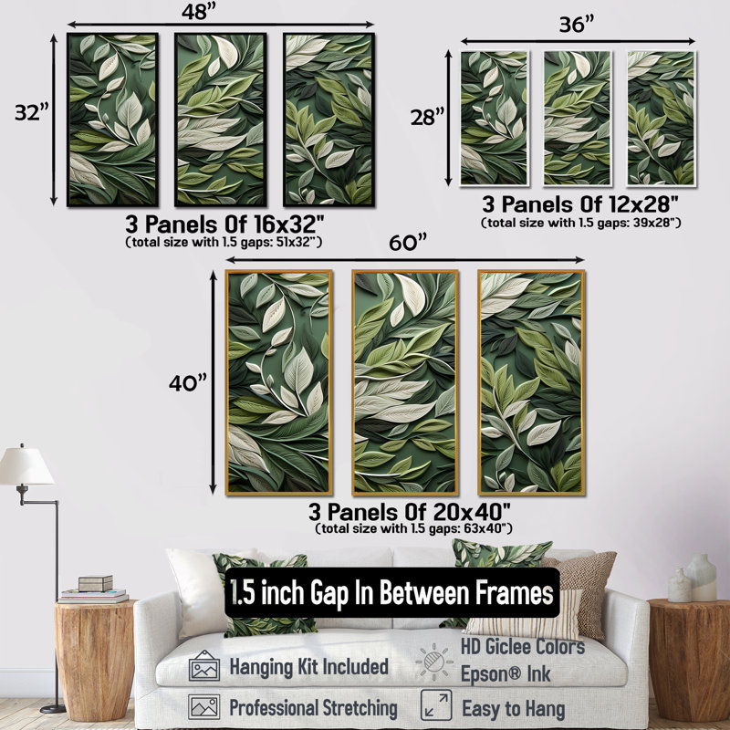 Herbes, sauge, sagesse, art floral, Cadre flottant doré, H 28 po x l 36 po
