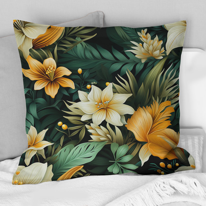 Coussin décoratif en polyester Tropical Greens, H 16 po x l 16 po