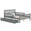 Lit plateforme avec 2 tiroirs de rangement et garde-corps des deux côtés, cadre de lit en bois pour chambre à coucher, chambre d'amis-51545643