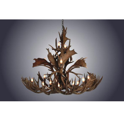 Lustre à plusieurs niveaux 16 lumières mule and jachère antler cascade