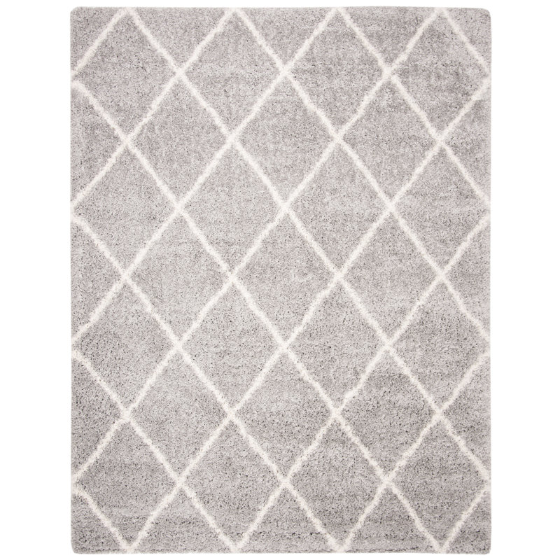 Keana Geometric Gray/Cream Area Rug, Rectangle 8' x 10'