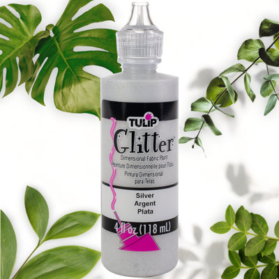 Dimensional Fabric Paint with Silver Glitter 4oz