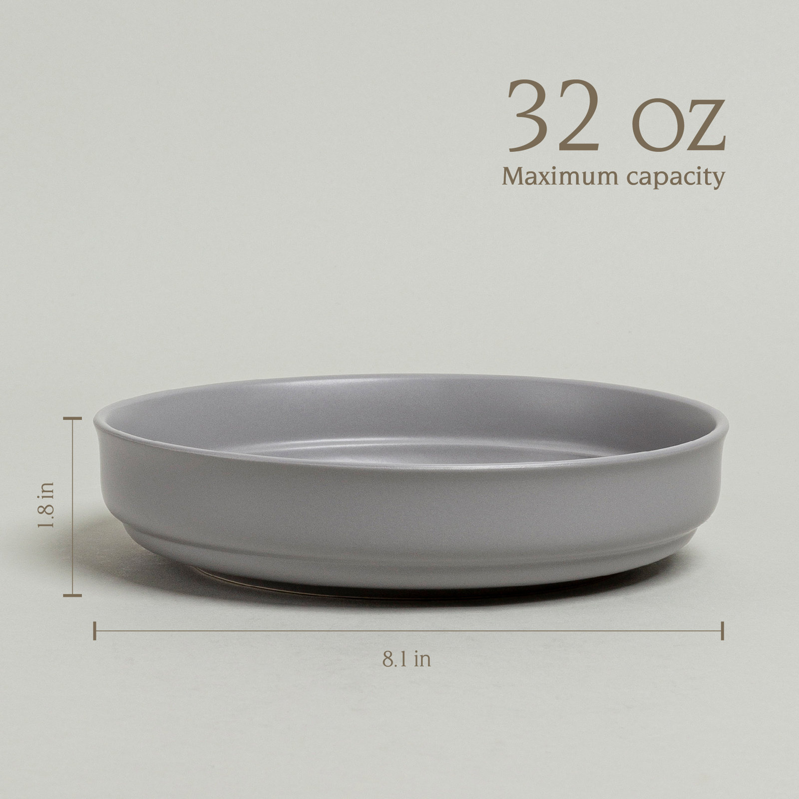 Rimmed over&back Semi Hand-Finished Stoneware Dinner Bowls, Set of 4, Gray