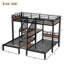 Lits peu encombrants avec rangement, lit simple industriel en métal pour lit simple