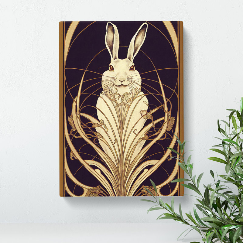 Hare Art Deco No.3 - Wrapped Canvas