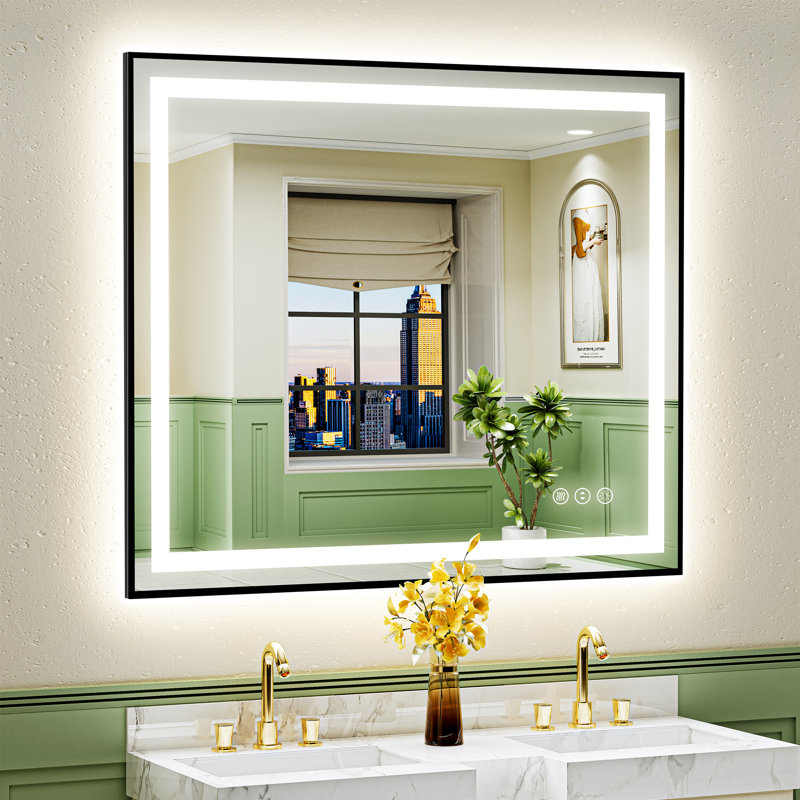 Miroir de salle de bain Matte, Rectangulaire, 40 po x 36 po