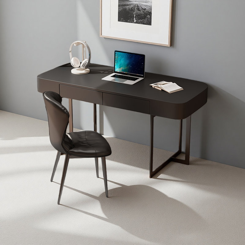 Bureau en bois massif noir minimaliste, H 29,52 po x l 39,37 po x P 19,68 po