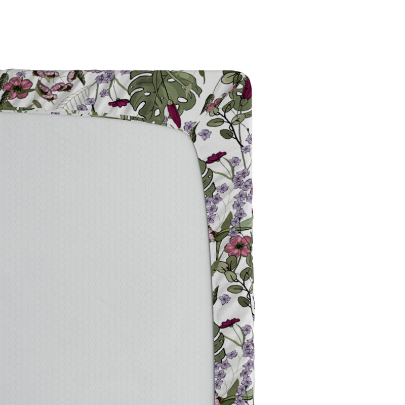 Microfiber Floral Fitted Sheet, Full/Double Fitted Sheet