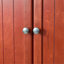 Armoire de rangement haute 72,4 "avec 8 portes et 4 tablettes, bibliothèque, salon, cuisine, salle à manger, armoire de rangement autoportante, cerisier