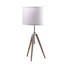 Lampe de table à trépied réglable en métal chromé / argenté 34,25 "- 29,25" Mid-Century