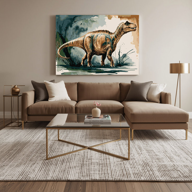 «Dinosaur Brontosaurus», art mural sur toile, H 20 po x l 30 po