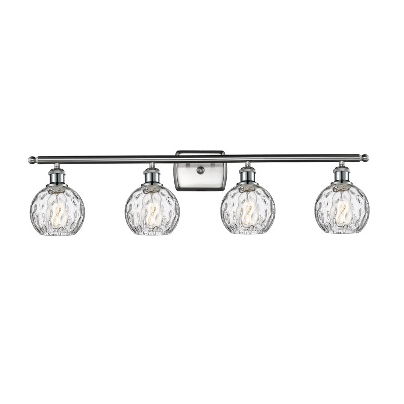 Éclairage pour salle de bain 4 lumières Almatine, Incandescente, Nickel satiné brossé