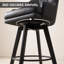 Ensemble de 4 tabourets de bar pivotants, chaises de bar rembourrées en PU, noires-133391947-135940042