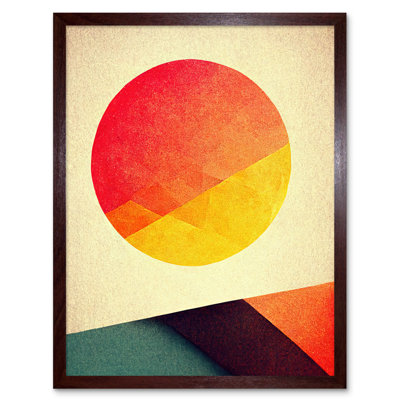 Minimal Sunset Retro Sun Planet Gradient - Rectangle Print