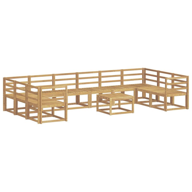  Outdoor Sofa Set 11 pcs Solid Acacia Wood Seating Garden Sectional