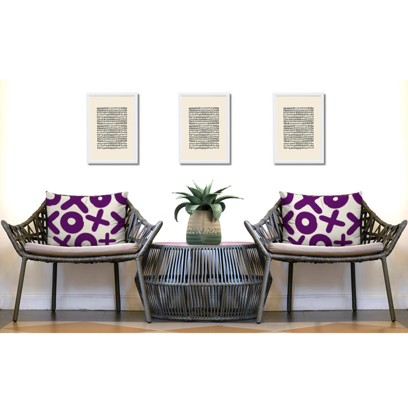 Oreiller intérieur / extérieur 2 ensembles Ohi, 25 x 18, Mauve