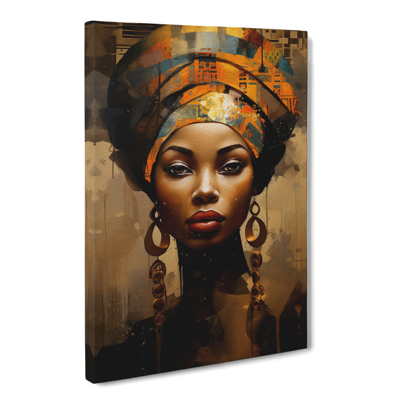 African Woman Dadaism - Wrapped Canvas, 50cm H x 35cm W x 3cm D