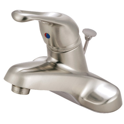 Robinet de salle de bain central à 4 trous à fixation sur le comptoir à 4 trous avec poignée escamotable en laiton Kingston