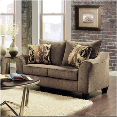 Fabric Pillowback 2-Piece Living Room Set