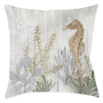 Coussin décoratif tissé Seahorse