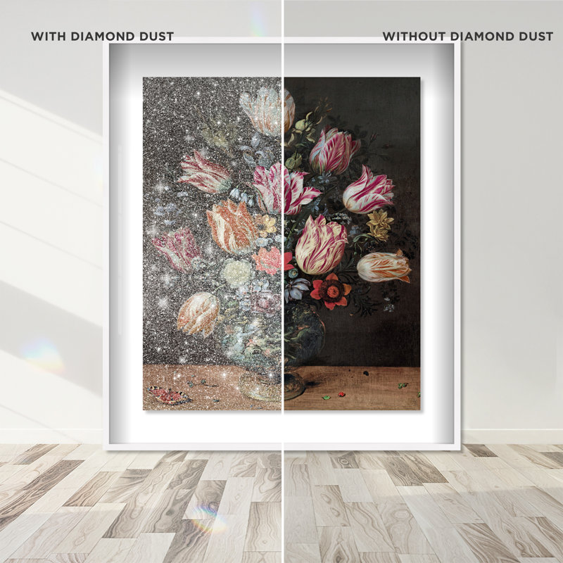 Francken the Younger Vase with Tulips Shadowbox Floral & Botanical Print by Oliver Gal, Black Frame, 16 x 20, 25.5"H x 21.5"W