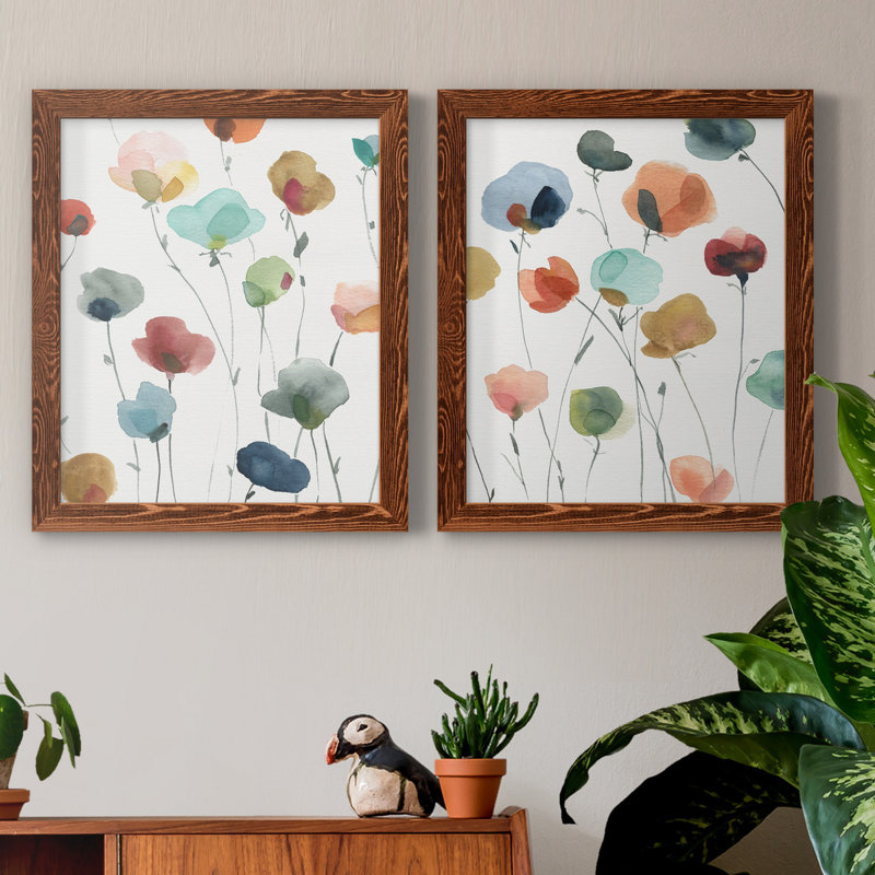 «Lollipop Garden I», ensemble de 2 impressions, Toile encadrée, H 20 po x l 17 po, Noyer