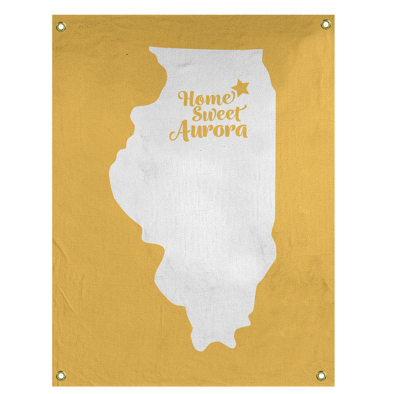 Tapisserie murale aurora illinois, H 80 po x l 59 po, Jaune