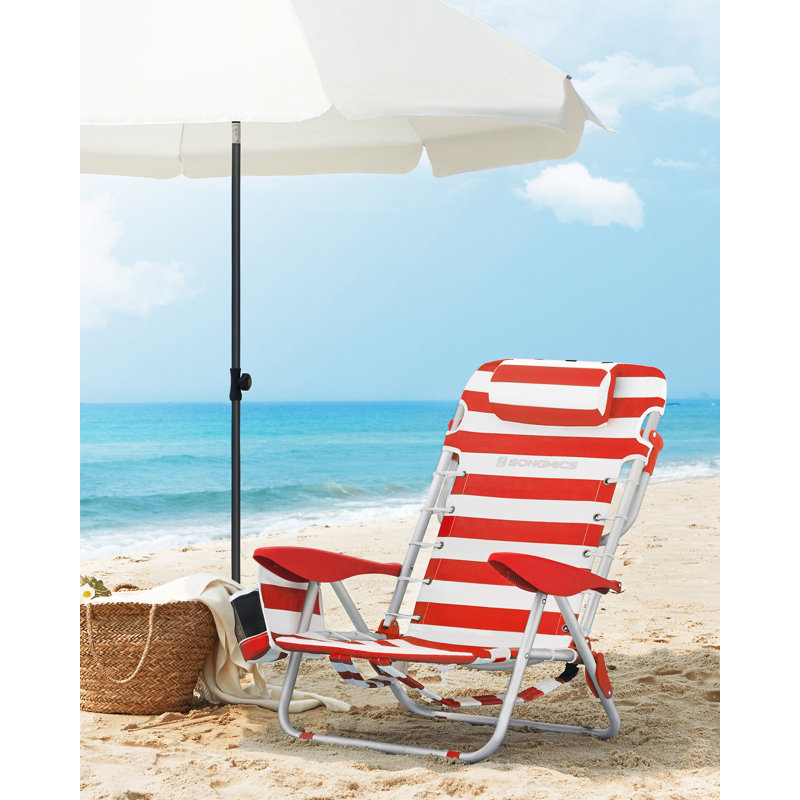 Chanteal Folding Beach Chair, Red