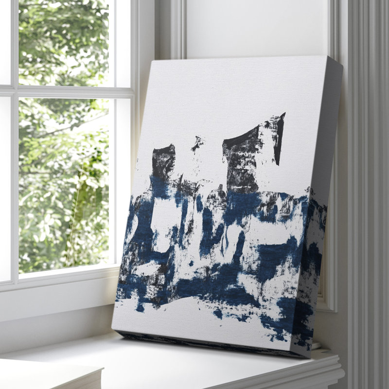 Toile tendue avec toile abstraite abstraite CEC XXXVII - prête à être accrochée, H 18 po x l 12 po