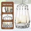 Balancelle d'extérieur, coussin beige, structure en fer, corde de nylon renforcée pour panier de chaise de véranda, crochets supportés, facile à entretenir