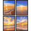 «White Ocean Sea Wave Vibrant Sunset Horizon», impression sur papier 4 pièces-97782113-97782117